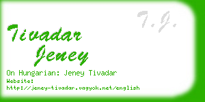 tivadar jeney business card